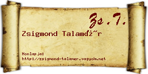 Zsigmond Talamér névjegykártya